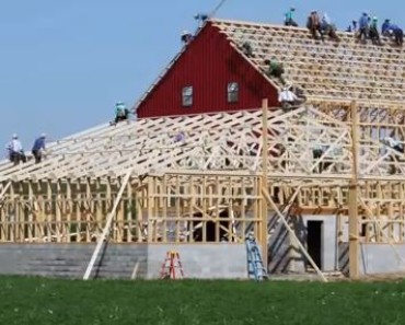 Amish Build a Barn In Just One Day. Amazing VIDEO