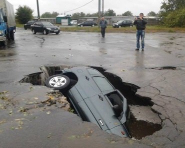 Stop complaining about our roads! This driver is the luckiest man ALIVE!