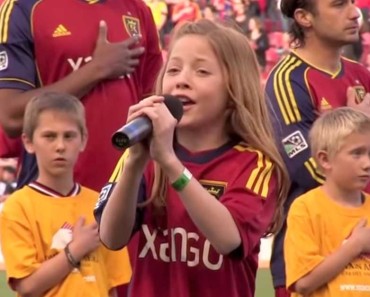 Her Dad Bet She Couldn’t Hit The High Note Of The National Anthem, But She Proves Him WRONG!