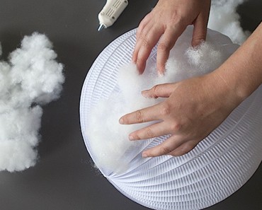 She Glues Cotton To A Paper Lantern. Now Watch What Happens When She Turns The Light Off…