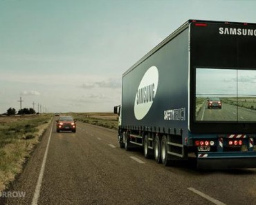 This ‘Safety Truck’ by Samsung Shows the Road On A Screen So Drivers Can Pass With Ease