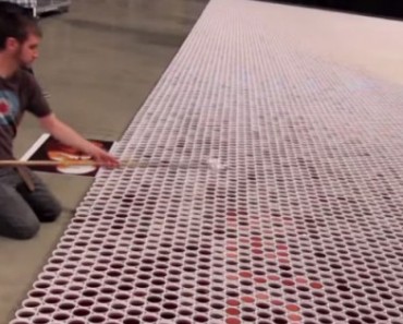 They Fill Up 66,000 Cups With Water And Then Line Them Up. As Soon as The Camera Zooms Out, You’ll Feel Your Jaw Drop!