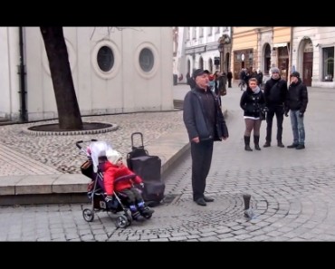 A Child Joins Her Dad For A Street Duet