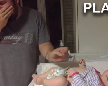 Dad gets put on diaper duty, has no idea what he’s in for — Even better, the baby’s reaction to his misery