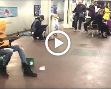 Subway Performer Stops Crowd with Guitar Skills, Then She Lifts Her Head Up and Sings