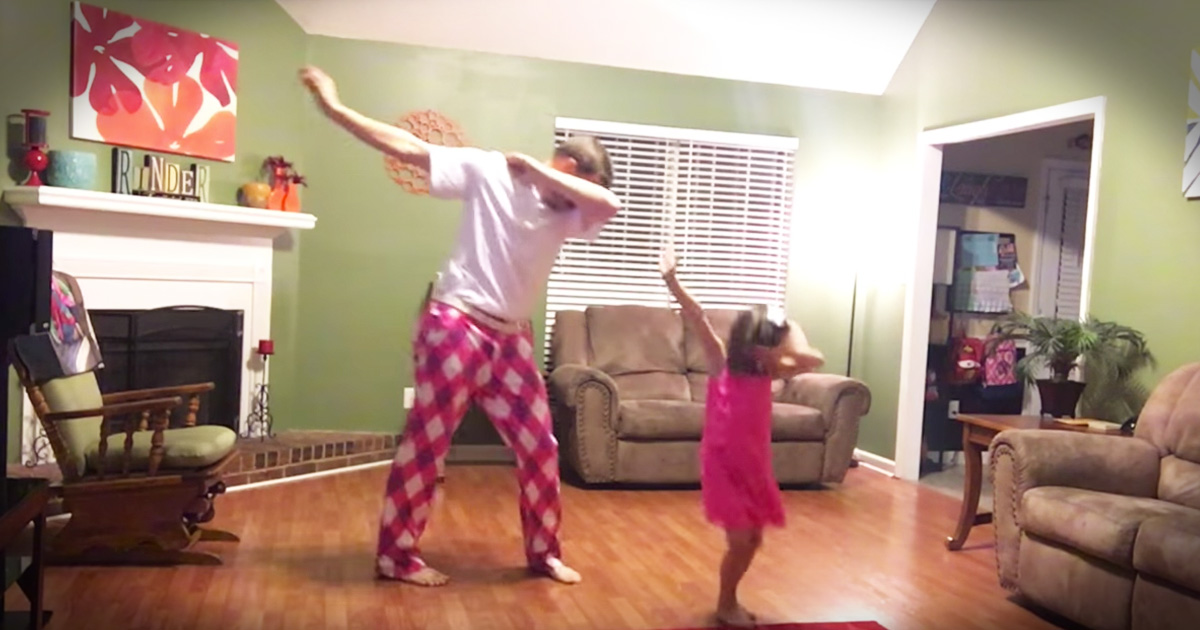 Mom’s not home. Then dad and daughter turn on camera and record themselves dancing