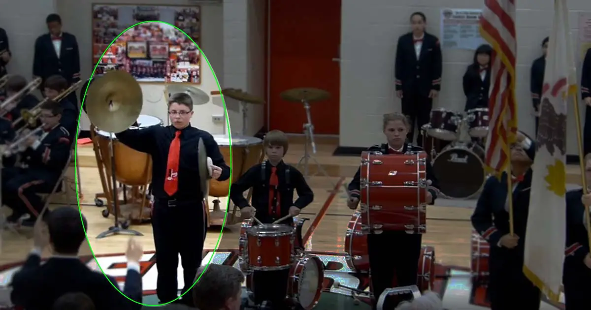 Cymbal Crashes to Floor during Band Performance. Keep Your Eye On Boy’s “Recovery”
