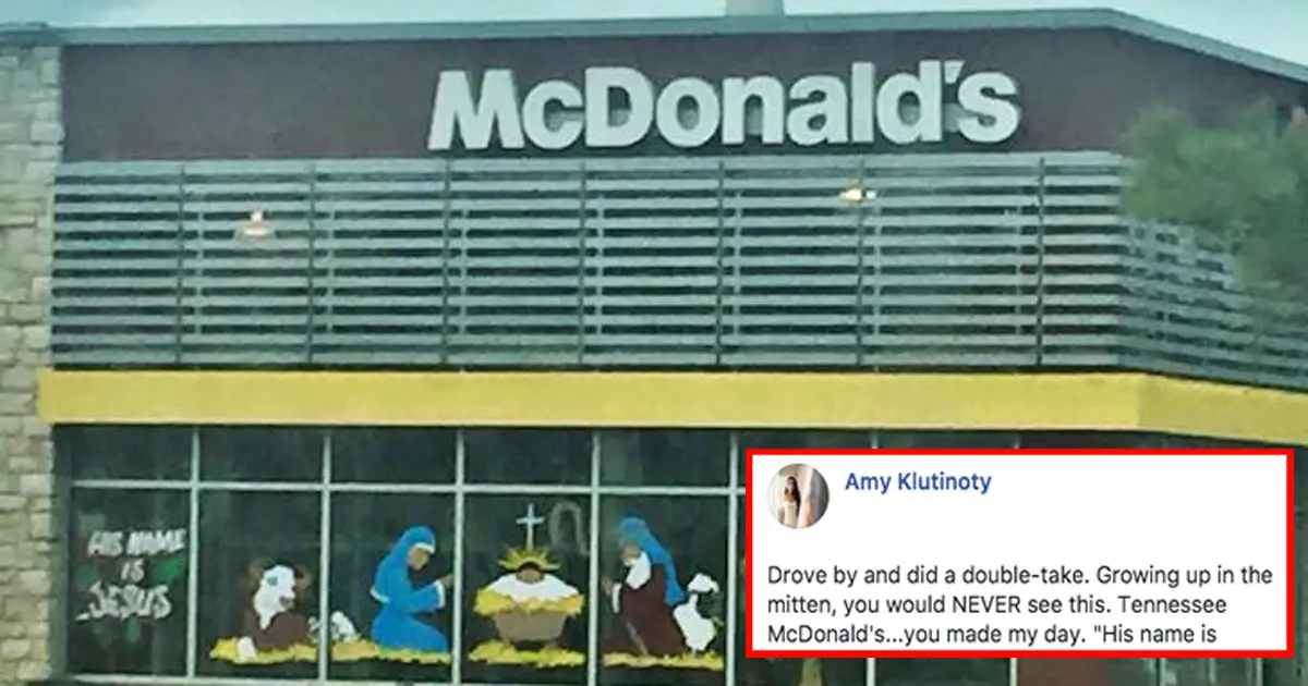 Woman Driving by Notices McDonald’s Strange Nativity Scene. Posts Pic That Goes Viral